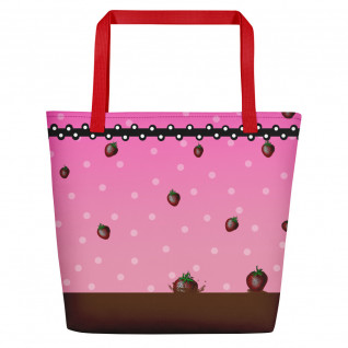 Chocolate Strawberry Beach Bag